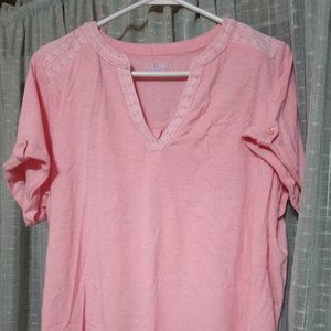 Laura Scott Ladies Embroidered Short Sleeve Tee